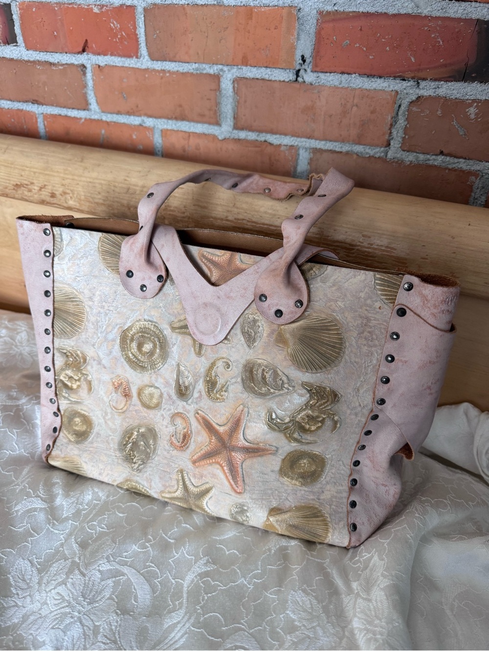 Cydwoq Seashell Embossed Starfish Tote Bag